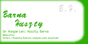 barna huszty business card